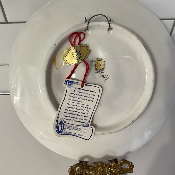 VTG Capodimonte Cherubs wall plate plaque raised putti - Picture 5 of 5